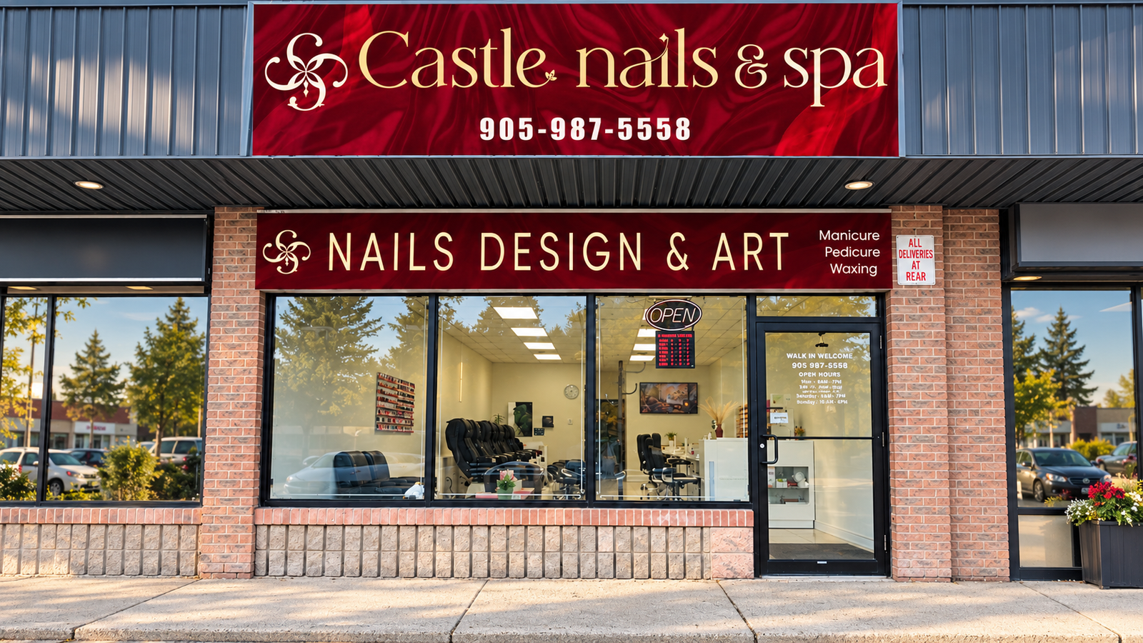 Storefront of Castle Nails & Spa at 282 King Ave E in Newcastle